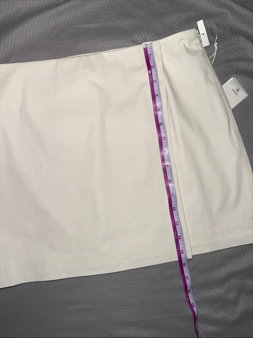 Good American Cream Poplin Stretch Faux Wrap Skirt - Sz Medium, NWT